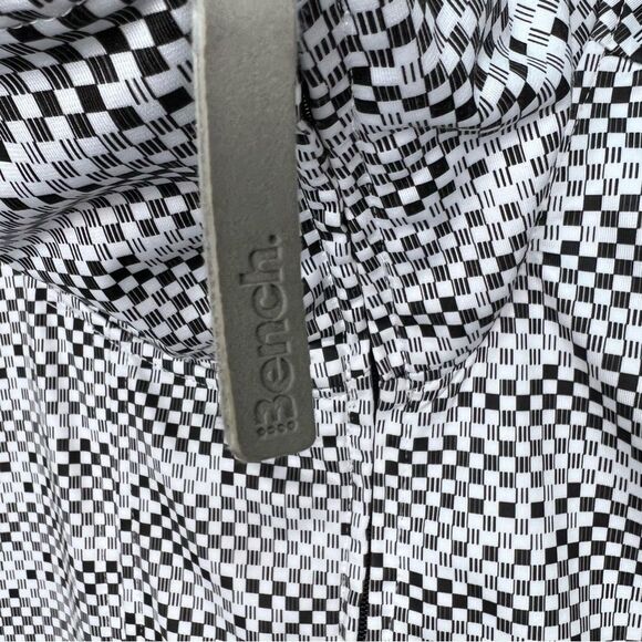 Bench Black & White Checkered Zip Up Sweater Size M - Picture 3 of 10